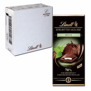 Lindt Edelbitter Mousse Minze, Schokolade, 150g 13 Tafeln Lindt Edelbitter Mousse Minze, Schokolade, 150g 13 Tafeln Bild 1