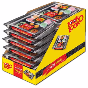 Look o Look Candy Mini Sushi aus Fruchtgummi, Schaumzucker, 12 Packungen je 100g Bild 1
