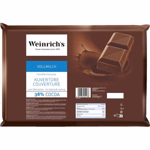 Weinrichs Kovertüre Vollmilch, Schokolade, 2,5 kg Tafel Bild 1