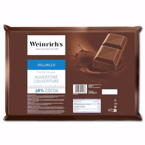 Weinrichs Kovertüre Vollmilch, Schokolade, 2,5 kg Tafel Bild 1