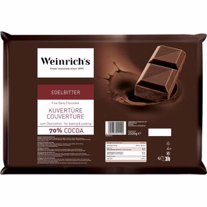 Weinrichs Kuvertüre Edelbitter 70%, Schokolade, 2,5 kg Tafel Bild 1