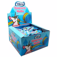 Vidal Einhorn, Fruchtgummirolle, Regenbogen, 24 Stück je 19g Vidal Einhorn, Fruchtgummirolle, Regenbogen, 24 Stück je 19g Bild 1