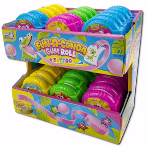 Fun-a-Conda, Kaugummi mit Tattoo, 30 Packungen je 16g Fun-a-Conda, Kaugummi mit Tattoo, 30 Packungen je 16g Bild 1