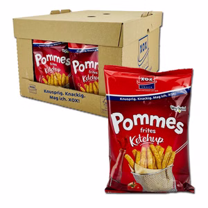 Xox Pommes Snack Ketchup, Knabberartikel, 24 Beutel je 25g Bild 1