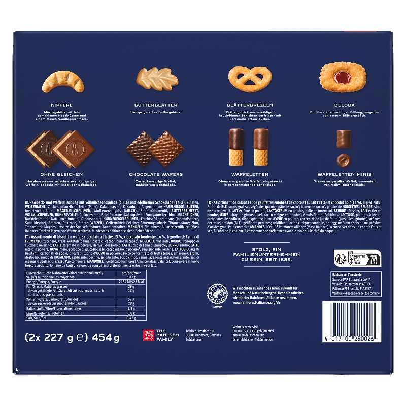 Bahlsen Favourite Collection M, Kekse, Gebäck, 5 Packungen je 454g Bahlsen Favourite Collection M, Kekse, Gebäck, 5 Packungen je 454g Bild 4