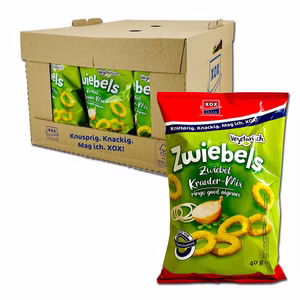 Xox Zwiebelringe, Knabberartikel, 24 Beutel je 40g Bild 1