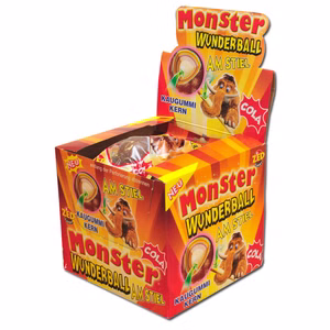 Monster Wunderball Cola am Stiel Lutscher Bonbon 16 Stk Monster Wunderball Cola am Stiel Lutscher Bonbon 16 Stk Bild 1
