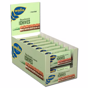 Wasa Sandwich Käse Schnittlauch, Knäckebrot 24 Riegel je 37g Bild 1