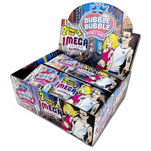 Dubble Bubble Mega Tattoo Gum, Kaugummi mit Tattoos, 24 Packungen je 8g Dubble Bubble Mega Tattoo Gum, Kaugummi mit Tattoos, 24 Packungen je 8g Bild 1