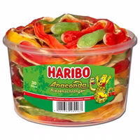 Haribo Anaconda Riesen-Schlangen, Fruchtgummi Schaumzucker 30Stk Haribo Anaconda Riesen-Schlangen, Fruchtgummi Schaumzucker 30Stk Bild 1