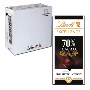 Lindt Excellence 70 % Edelbitter Intensiv 100g 20 Tafeln Lindt Excellence 70 % Edelbitter Intensiv 100g 20 Tafeln Bild 1