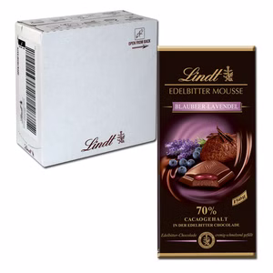Lindt Edelbitter-Mousse Blaubeere-Lavendel 150g 13 Tafeln Lindt Edelbitter-Mousse Blaubeere-Lavendel 150g 13 Tafeln Bild 1