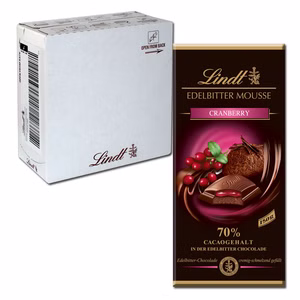 Lindt Edelbitter-Mousse Cranberry 150g 13 Tafeln Lindt Edelbitter-Mousse Cranberry 150g 13 Tafeln Bild 1