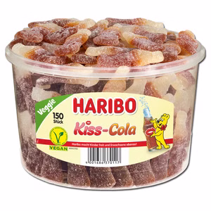 Haribo Kiss-Cola, Fruchtgummi sauer, 150 Stück Bild 1