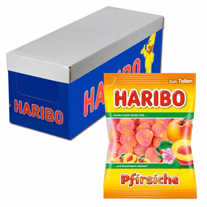 Haribo Pfirsiche, Fruchtgummi sauer, 22 Beutel je 175g Bild 1
