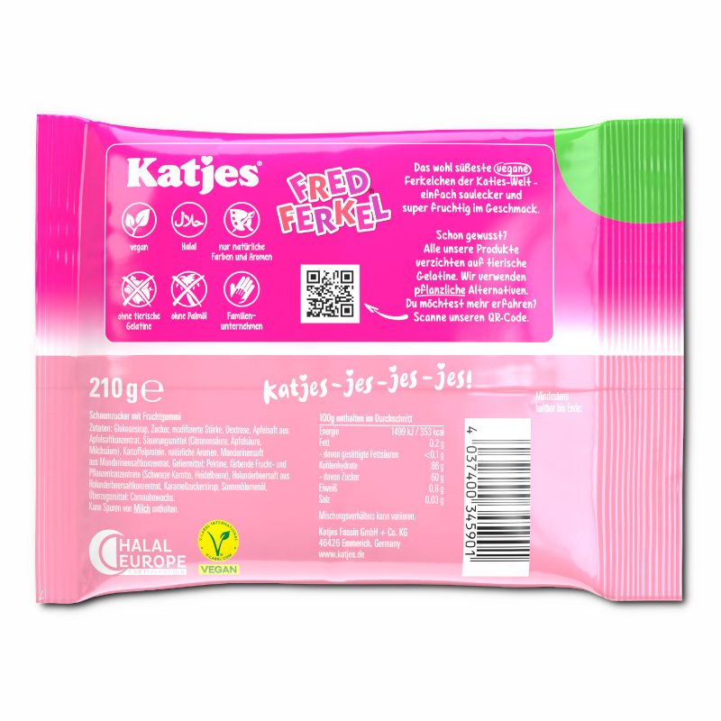 Katjes Fred Ferkel, Fruchtgummi Schaumzucker 16 Beutel je 210g Katjes Fred Ferkel, Fruchtgummi Schaumzucker 16 Beutel je 210g Bild 4