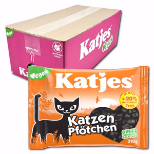 Katjes Katzen Pfötchen, Lakritz, 20 Beutel je 210g Bild 1