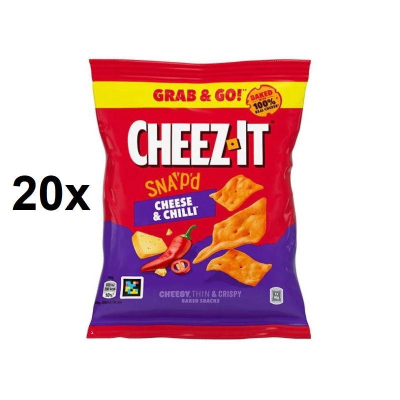 Cheez It Cheese & Chilli, Gebäck, 20 Beutel je 40g Cheez It Cheese & Chilli, Gebäck, 20 Beutel je 40g Bild 1
