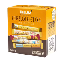 Hellma Rohrzucker Sticks, Zucker, Portionen, 50 Stück Hellma Rohrzucker Sticks, Zucker, Portionen, 50 Stück Bild 1
