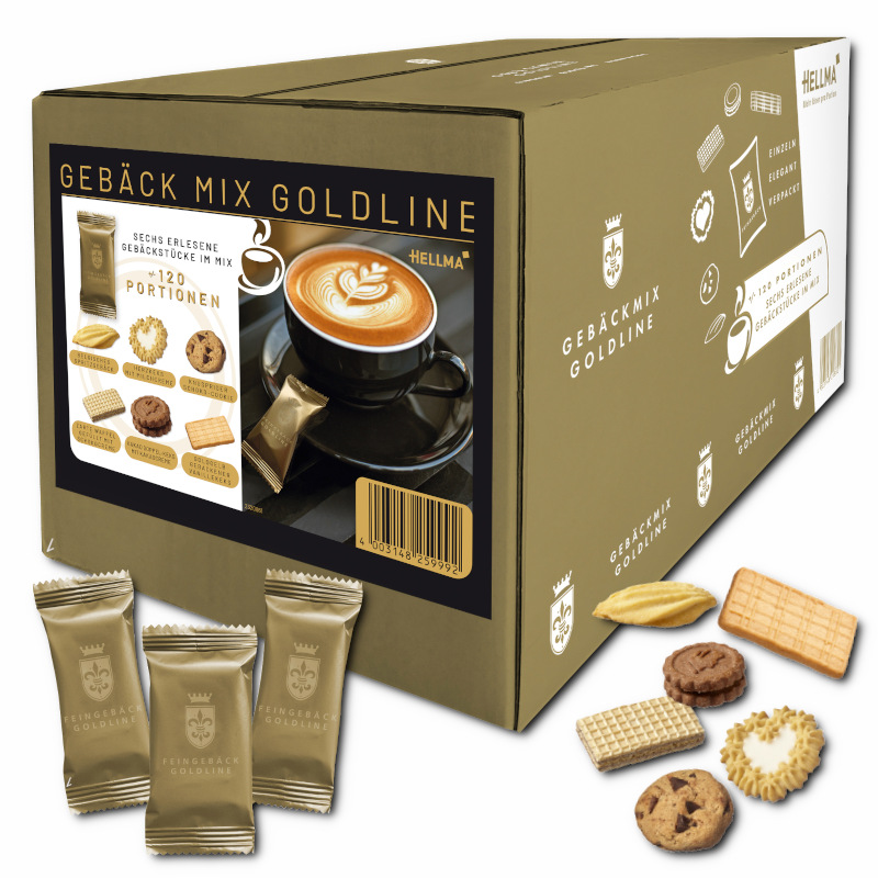 Hellma Gebäckmix Goldline, Kekse, 120 Stück Hellma Gebäckmix Goldline, Kekse, 120 Stück Bild 1