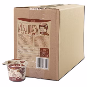 Hellma Müsli-Herzen Schoko 30 Becher je 30g Hellma Müsli-Herzen Schoko 30 Becher je 30g Bild 1