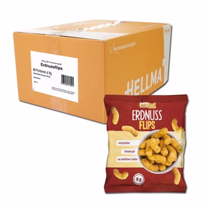 Hellma Erdnussflips, Knabberartikel, 80 Beutel je 8g Bild 1