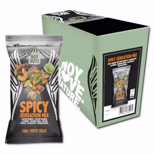 NoyNuts Spicy Sensation Mix, Nussmischung, 12 Beutel je 45g NoyNuts Spicy Sensation Mix, Nussmischung, 12 Beutel je 45g Bild 1
