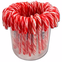 Zuckerstange Schirme rot, weiß, gebogen, 50 Stück Zuckerstange Schirme rot, weiß, gebogen, 50 Stück Bild 1