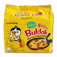 Samyang Buldak Hot Chicken Käse, Ramen, 5 Packungen je 140g Samyang Buldak Hot Chicken Käse, Ramen, 5 Packungen je 140g Bild 1