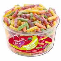 Red Band Gummi Stäbchen super sauer, Fruchtgummi 500 St Red Band Gummi Stäbchen super sauer, Fruchtgummi 500 St Bild 1