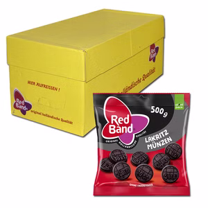 Red Band Lakritz Münzen, 12 Beutel je 500g Red Band Lakritz Münzen, 12 Beutel je 500g Bild 1