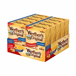 Werthers Original Minis, Bonbon ohne Zucker 10 Packungen Werthers Original Minis, Bonbon ohne Zucker 10 Packungen Bild 1