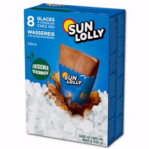 Sun Lolly Cola, Wassereis, 8 Packungen Sun Lolly Cola, Wassereis, 8 Packungen Bild 1
