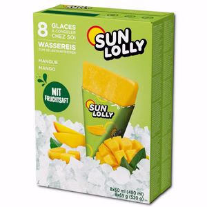 Sun Lolly Mango, Wassereis, 8 Packungen Sun Lolly Mango, Wassereis, 8 Packungen Bild 1
