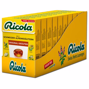 Ricola Kräuterbonbons Original, zuckerfrei, 10 Boxen je 50g Ricola Kräuterbonbons Original, zuckerfrei, 10 Boxen je 50g Bild 1