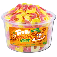 Trolli Saure Pfirsichringe, Fruchtgummi, 150 Stück Trolli Saure Pfirsichringe, Fruchtgummi, 150 Stück Bild 1