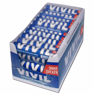 Vivil Rolle blau ohne Zucker Pfefferminz-Bonbons 30 Stk Vivil Rolle blau ohne Zucker Pfefferminz-Bonbons 30 Stk Bild 1