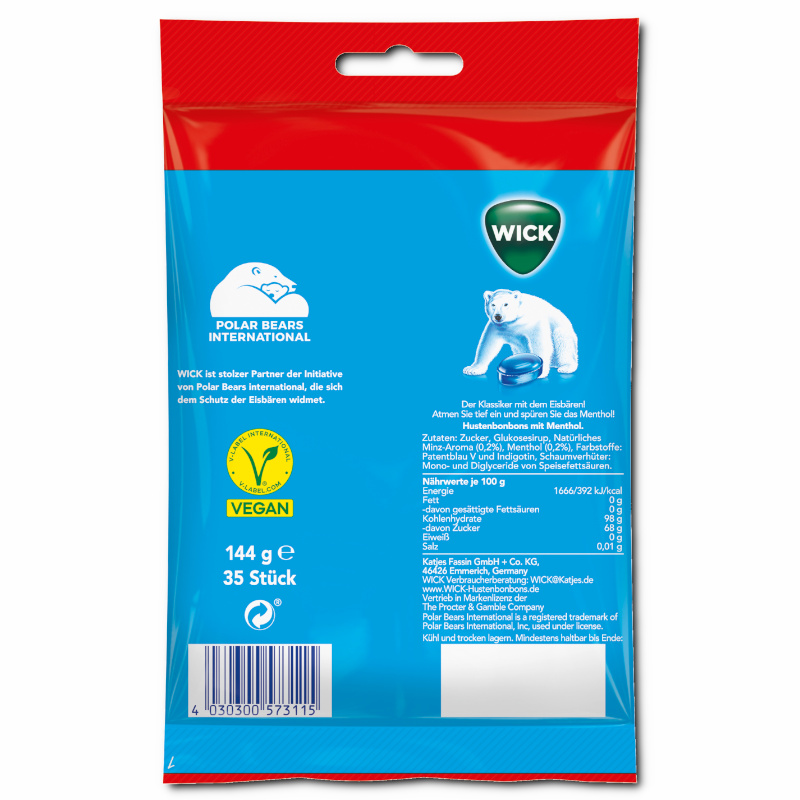 Wick Blau Original Megapack, Hals-Bonbon, 12 Beutel je 144g Wick Blau Original Megapack, Hals-Bonbon, 12 Beutel je 144g Bild 3