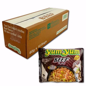 Yum Yum Instant-Nudel-Suppe Beef, Rindfleisch, 10 Packungen je 60g Bild 1