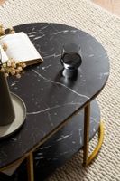 Couchtisch FineBuy Sofatisch 100 cm Marmor Optik Wohnzimmertisch Tisch Ablage – Ansicht 4