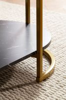 Couchtisch FineBuy Sofatisch 100 cm Marmor Optik Wohnzimmertisch Tisch Ablage – Ansicht 5