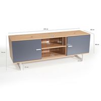 Lowboard FineBuy TV Schrank 150 cm Fernsehkommode Fernsehschrank Eiche Türen – Ansicht 3