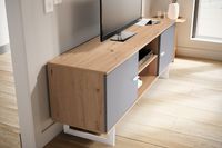 Lowboard FineBuy TV Schrank 150 cm Fernsehkommode Fernsehschrank Eiche Türen – Ansicht 5