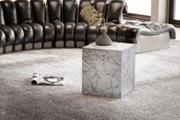 Couchtisch FineBuy Sofatisch MONOBLOC Marmor Optik 40x40x45 cm Wohnzimmertisch – Ansicht 2