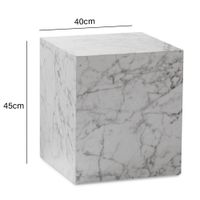 Couchtisch FineBuy Sofatisch MONOBLOC Marmor Optik 40x40x45 cm Wohnzimmertisch – Ansicht 3