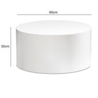 Couchtisch FineBuy Sofatisch MONOBLOC Weiß Hochglanz 60 cm Wohnzimmertisch Rund – Ansicht 3