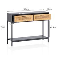 Konsolentisch FineBuy Anrichte 100 cm Ablagetisch Flurtisch Wiener Geflecht – Ansicht 3