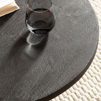 Couchtisch FineBuy Sofatisch Massivholz Schwarz 60x60x33cm Wohnzimmertisch Rund – Ansicht 4