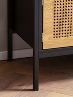 Lowboard FineBuy TV Schrank 110 cm Holz Schwarz Fernsehkommode Wiener Geflecht – Ansicht 5