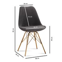 Esszimmerstuhl 2er Set FineBuy Küchenstuhl Cord Cara Stoff Stuhl Skandinavisch – Ansicht 3